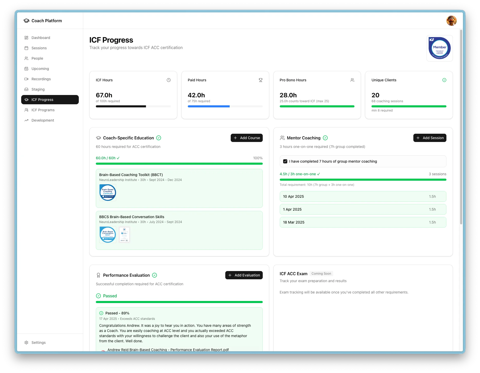 Coach Platform overview.