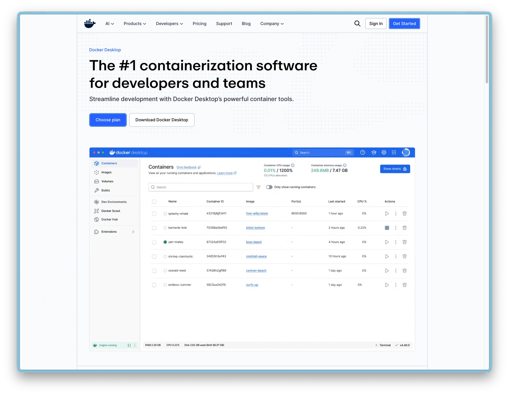 Docker Desktop for Windows download page