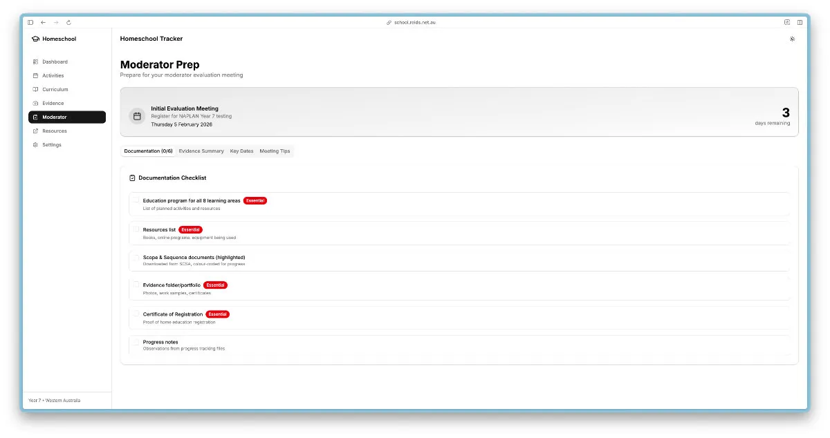 Moderator preparation view